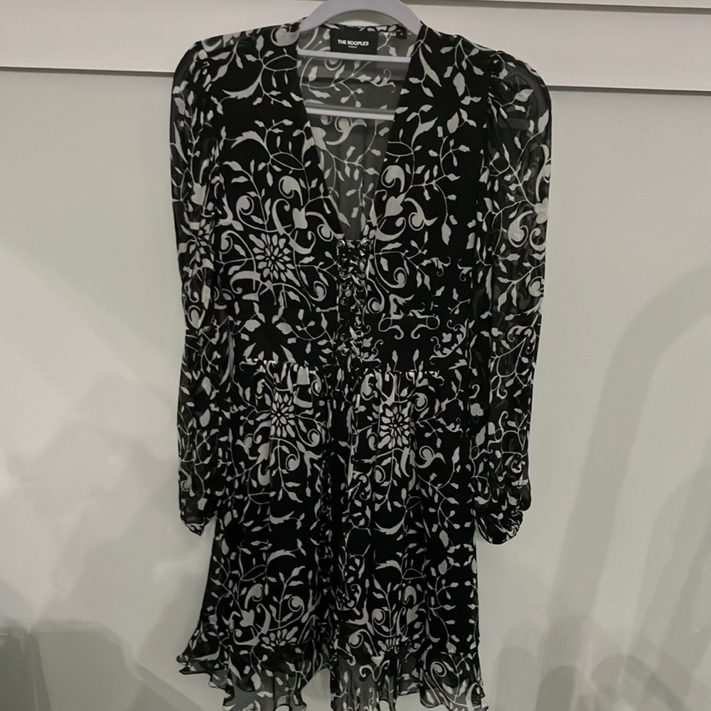 The Kooples Monochrome Floral Dress Size 0. Like New, Never Worn.